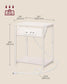 Set of 2 End Table White FredCo