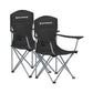 Set of 2 Folding Camping Chairs Max. Capacity 330 lb Ink Black FredCo
