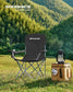 Set of 2 Folding Camping Chairs Max. Capacity 330 lb Ink Black FredCo