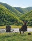 Set of 2 Folding Camping Chairs Max. Capacity 330 lb Ink Black FredCo