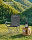 Set of 2 Folding Camping Chairs Max. Capacity 330 lb Slate Gray FredCo