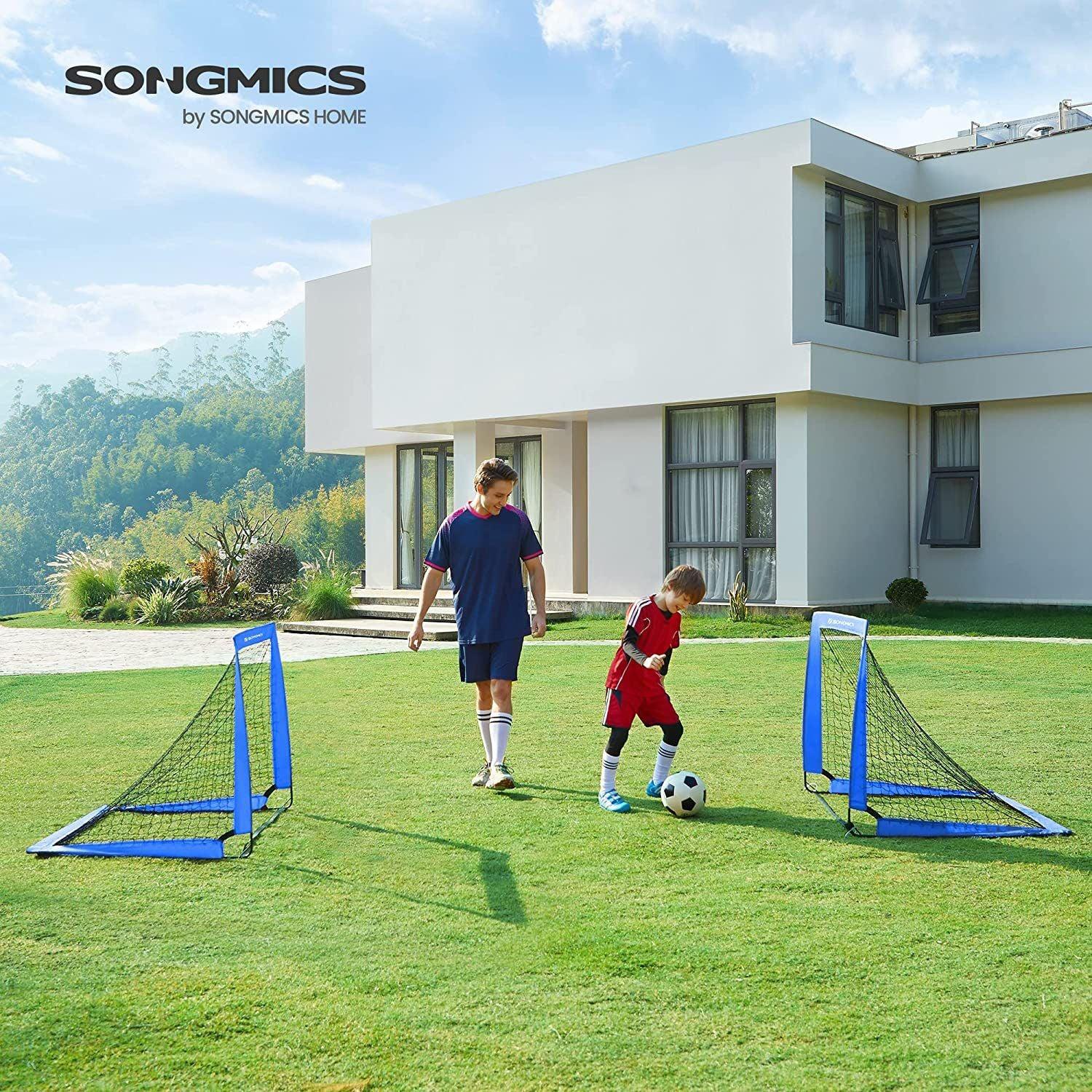 Set of 2 Folding Children's Soccer Goal Blue FredCo