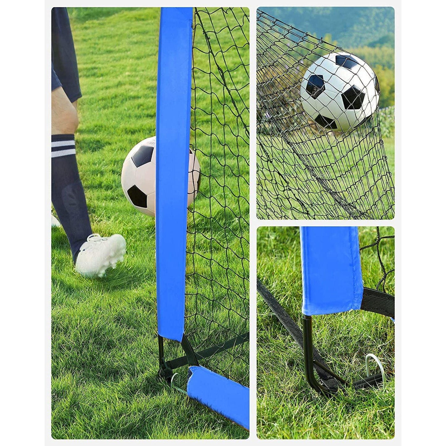Set of 2 Folding Children's Soccer Goal Blue FredCo