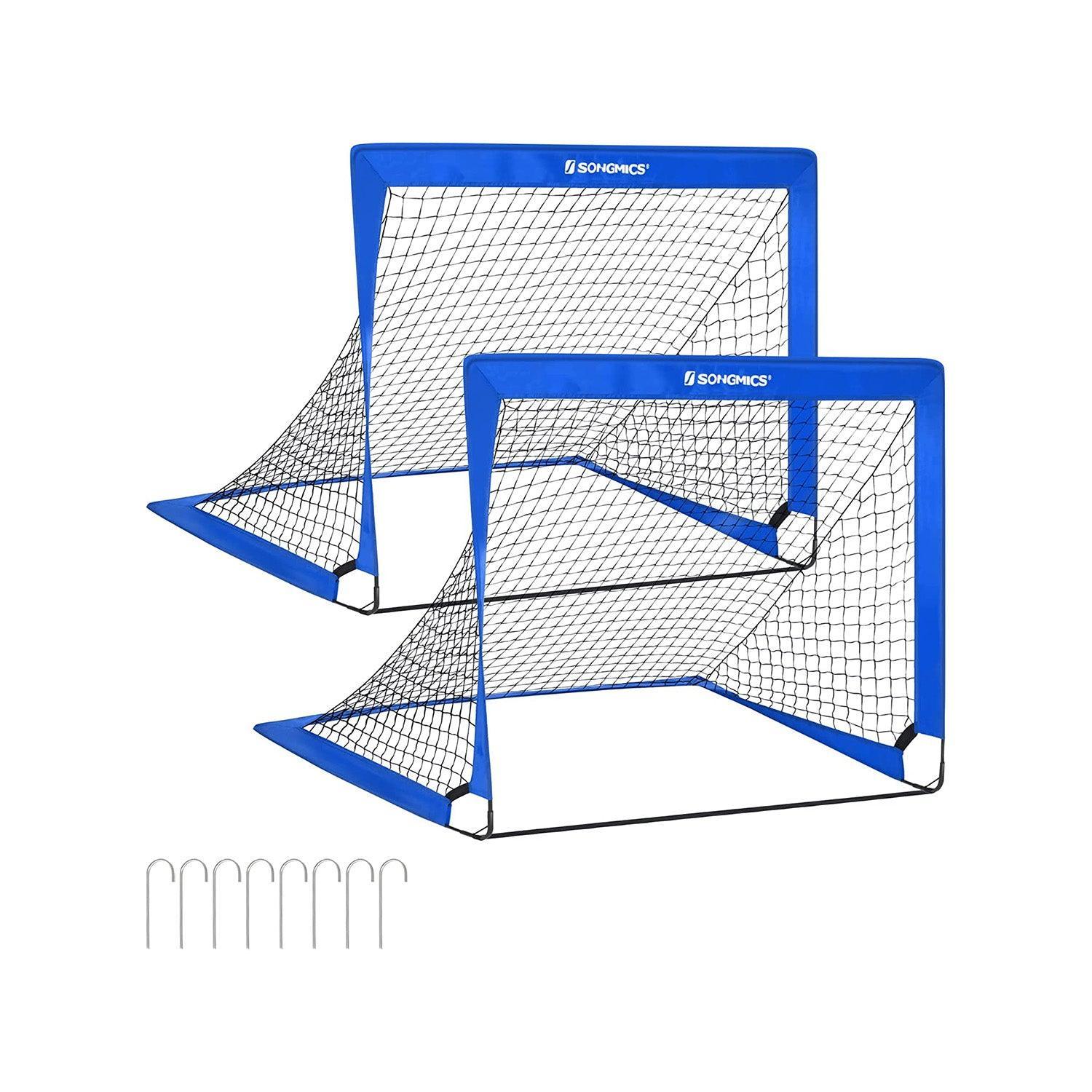 Set of 2 Folding Children's Soccer Goal Blue FredCo