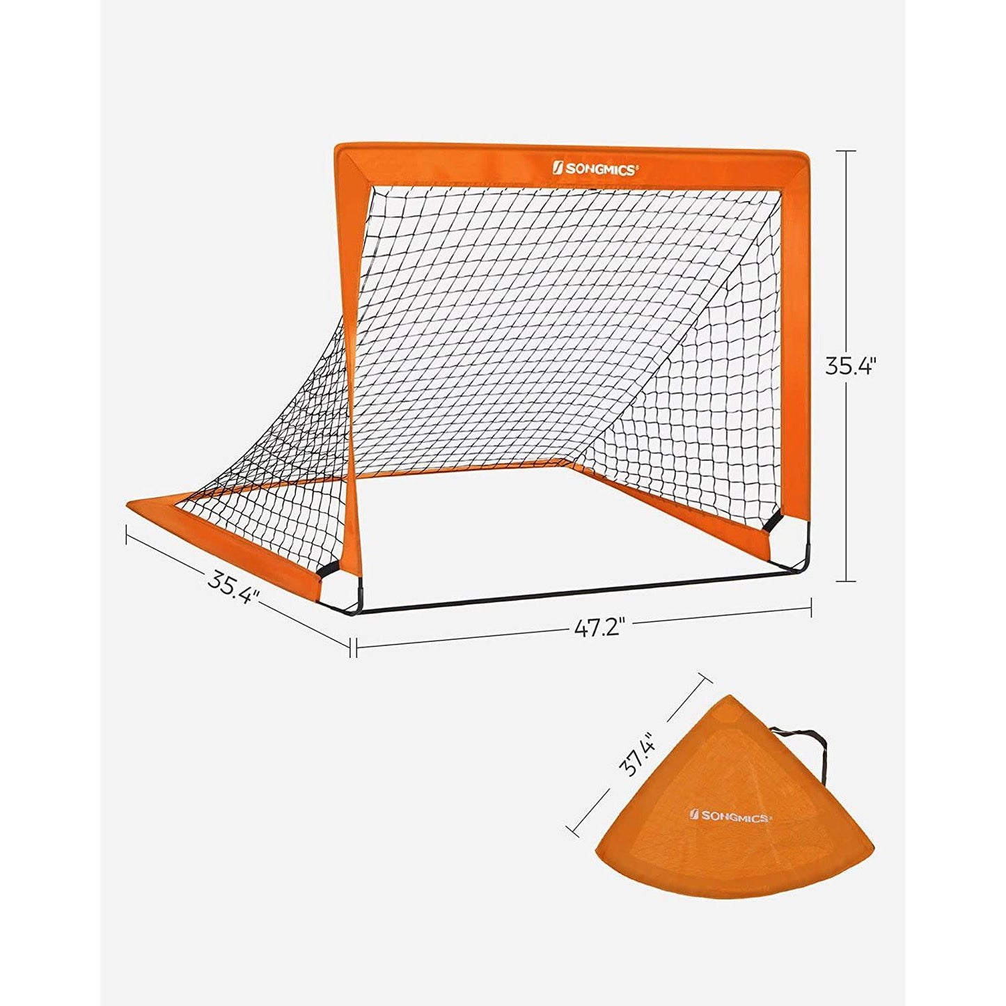 Set of 2 Folding Children's Soccer Goal Orange FredCo