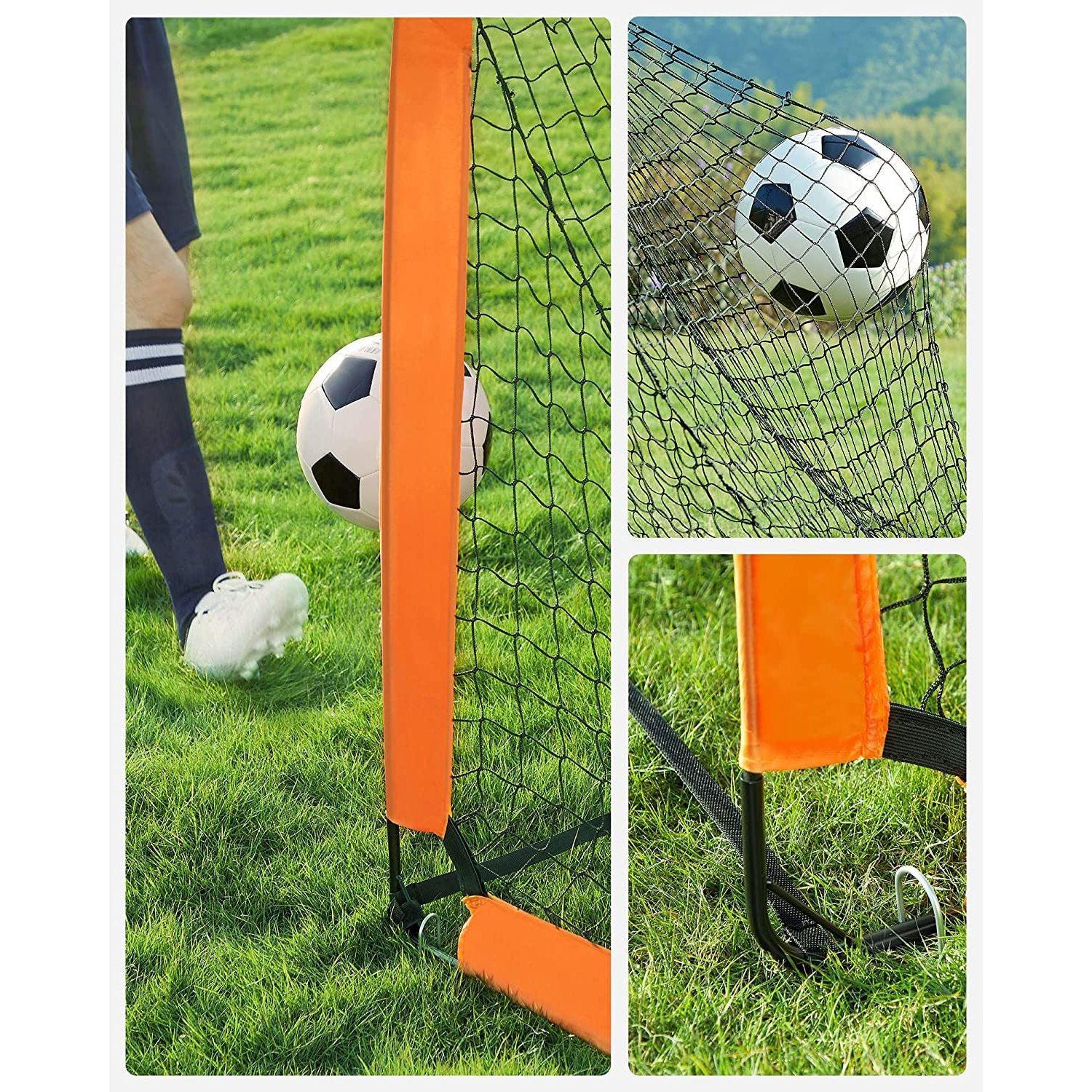 Set of 2 Folding Children's Soccer Goal Orange FredCo