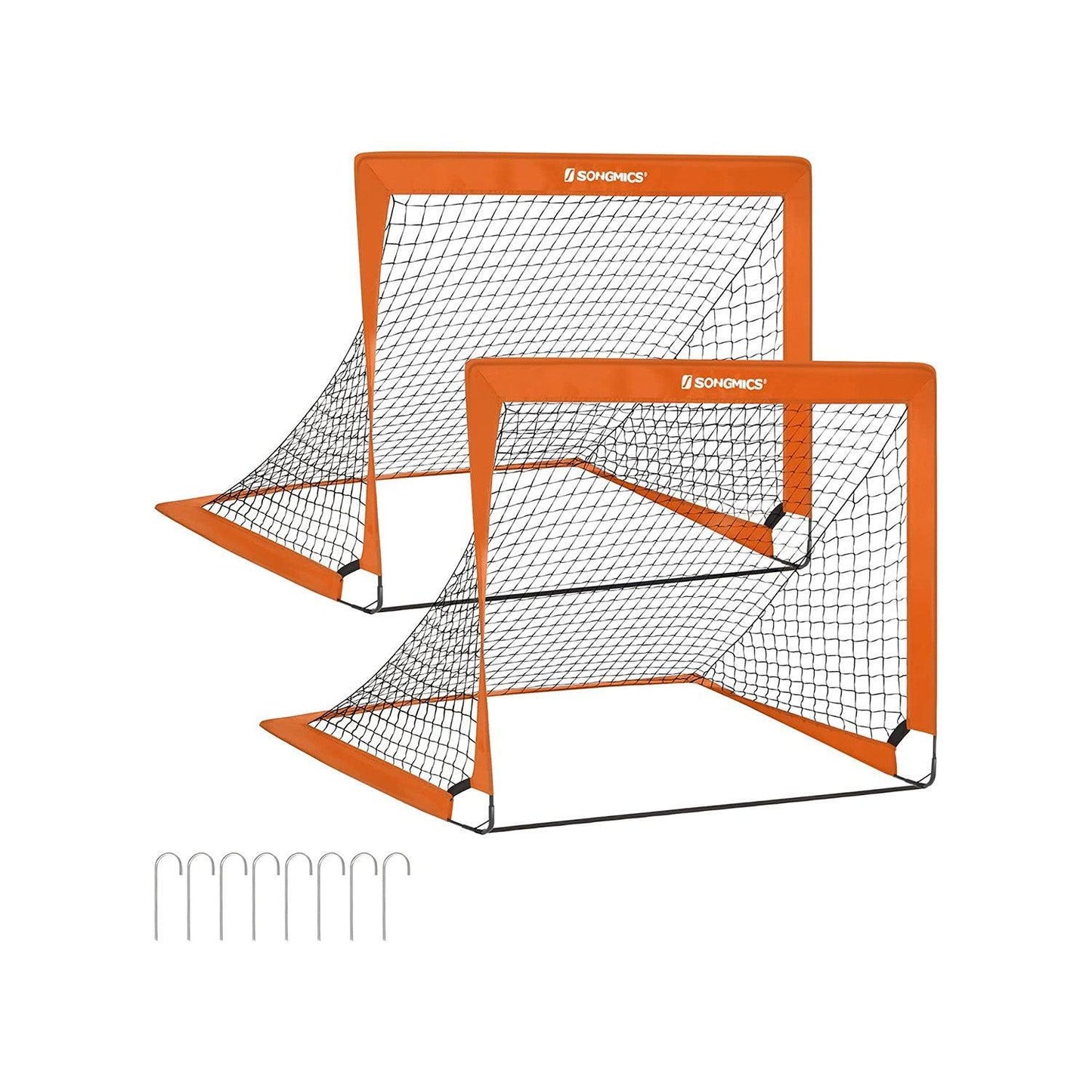 Set of 2 Folding Children's Soccer Goal Orange FredCo