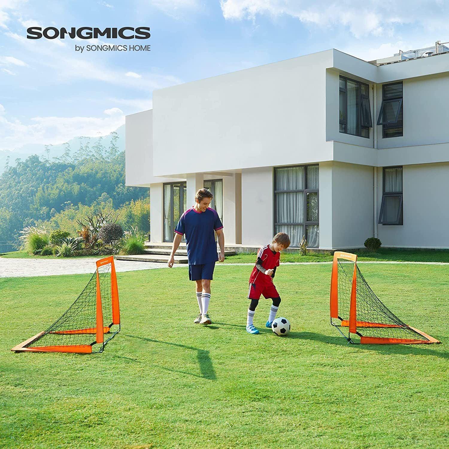 Set of 2 Folding Children's Soccer Goal Orange FredCo