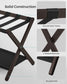 Set of 2 Folding Luggage Rack with Storage Shelf Chestnut Brown FredCo