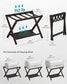 Set of 2 Folding Luggage Rack with Storage Shelf Chestnut Brown FredCo