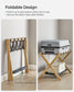 Set of 2 Folding Luggage Rack with Storage Shelf Natural Beige FredCo