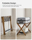 Set of 2 Folding Luggage Rack with Storage Shelf Walnut Brown FredCo