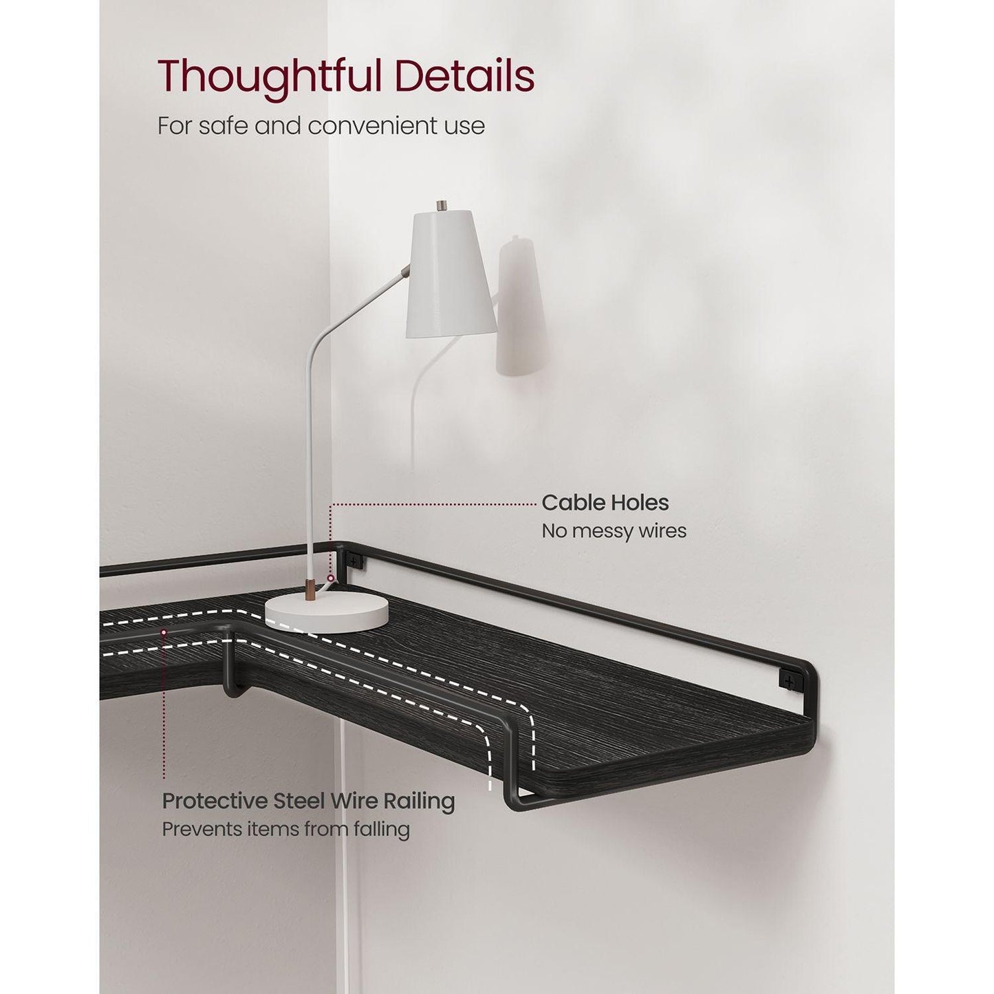 Set of 2 Hanging Corner Shelf FredCo