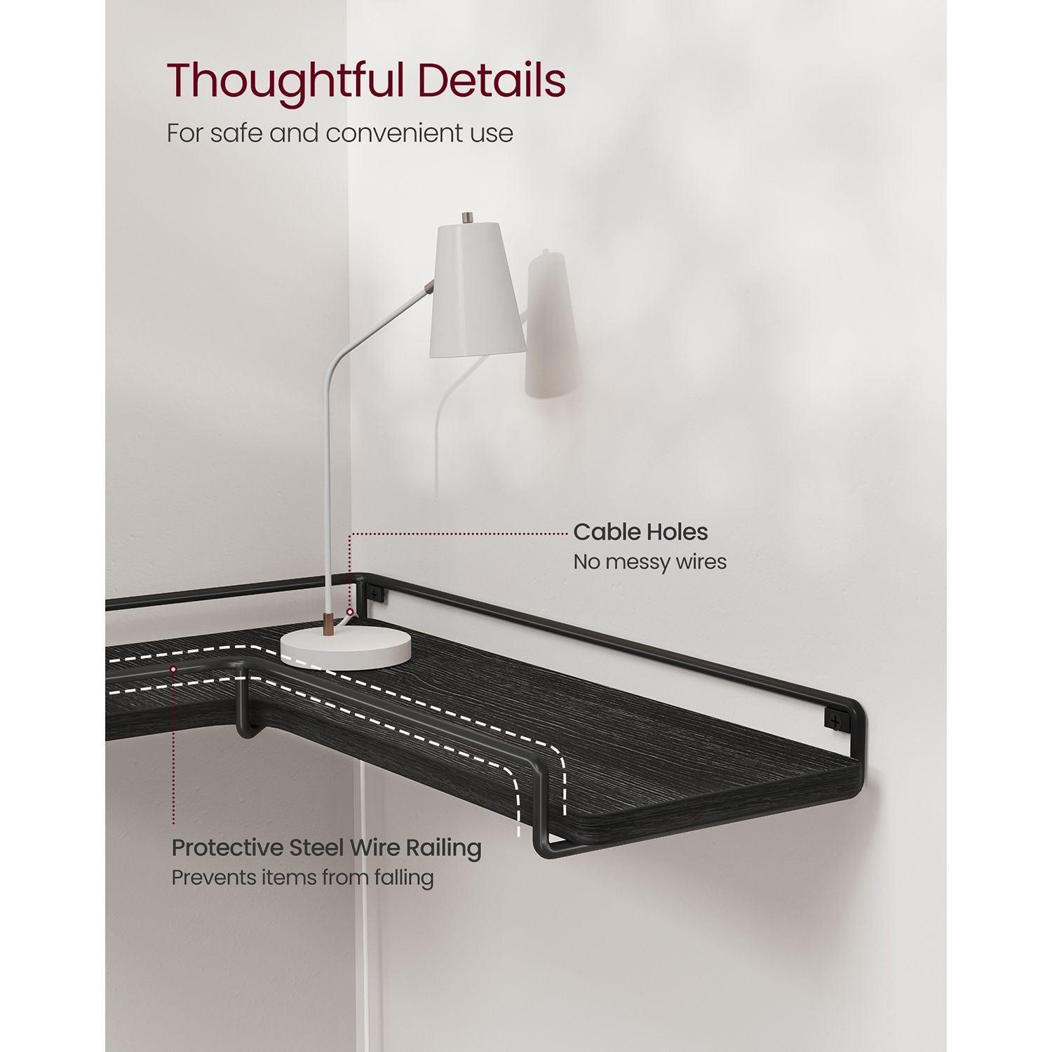 Set of 2 Hanging Corner Shelf FredCo