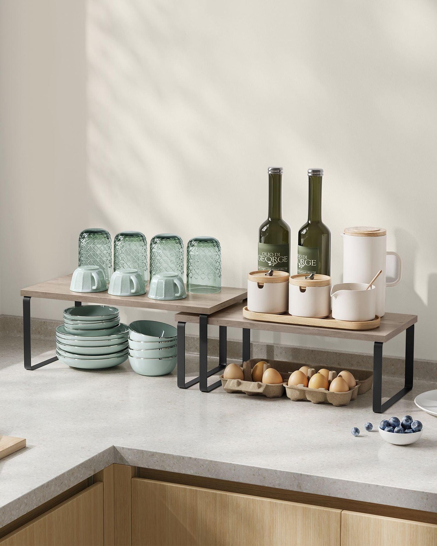 Set of 2 Kitchen Counter Shelves FredCo