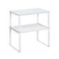 Set of 2 Kitchen Counter Shelves Cloud White and Natural Beige FredCo