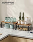 Set of 2 Kitchen Counter Shelves Ink Black and Rustic Brown FredCo