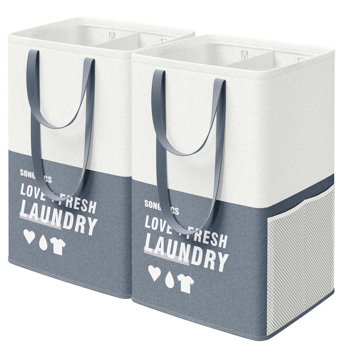 Set of 2 Laundry Baskets Dark Blue FredCo
