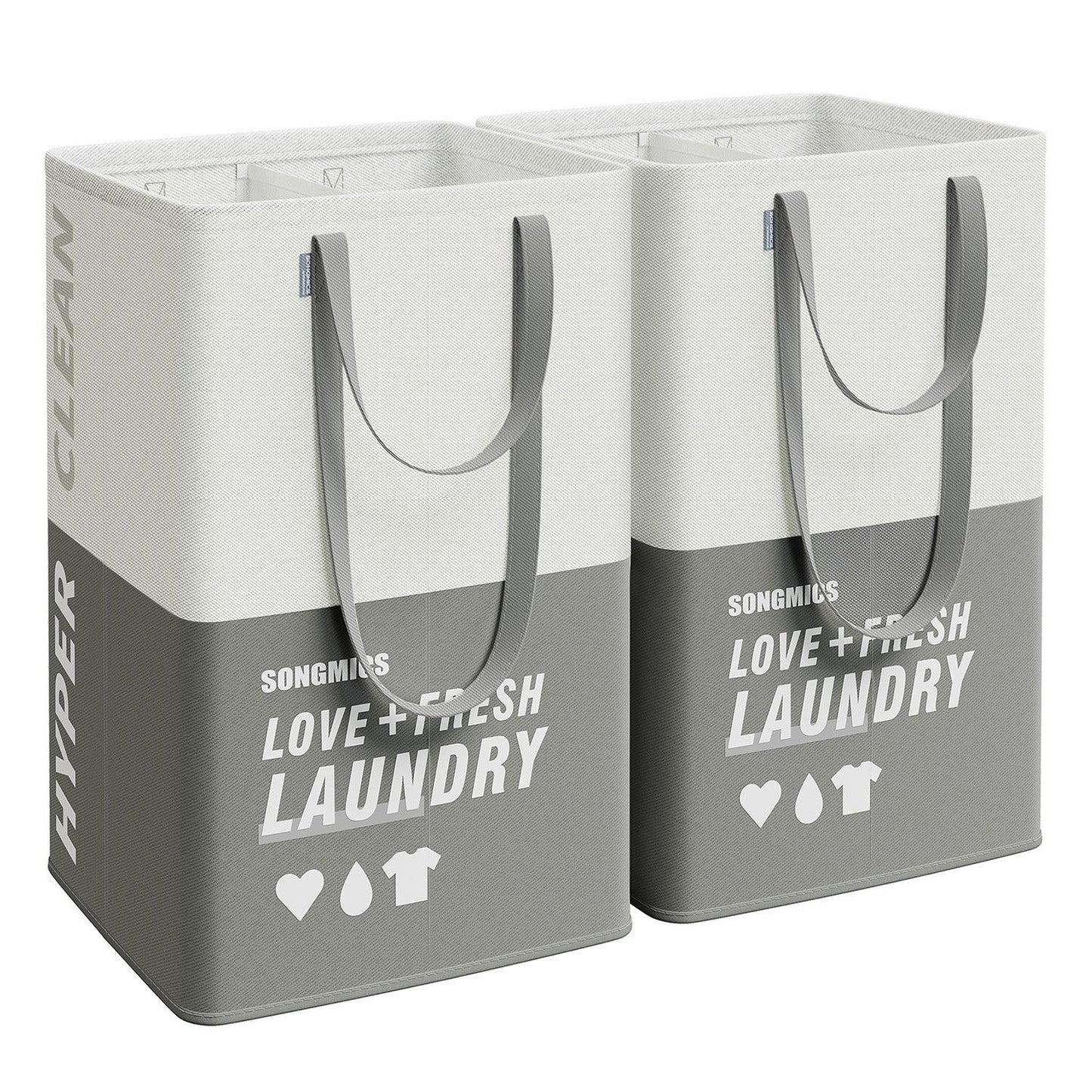 Set of 2 Laundry Baskets Dark Gray FredCo