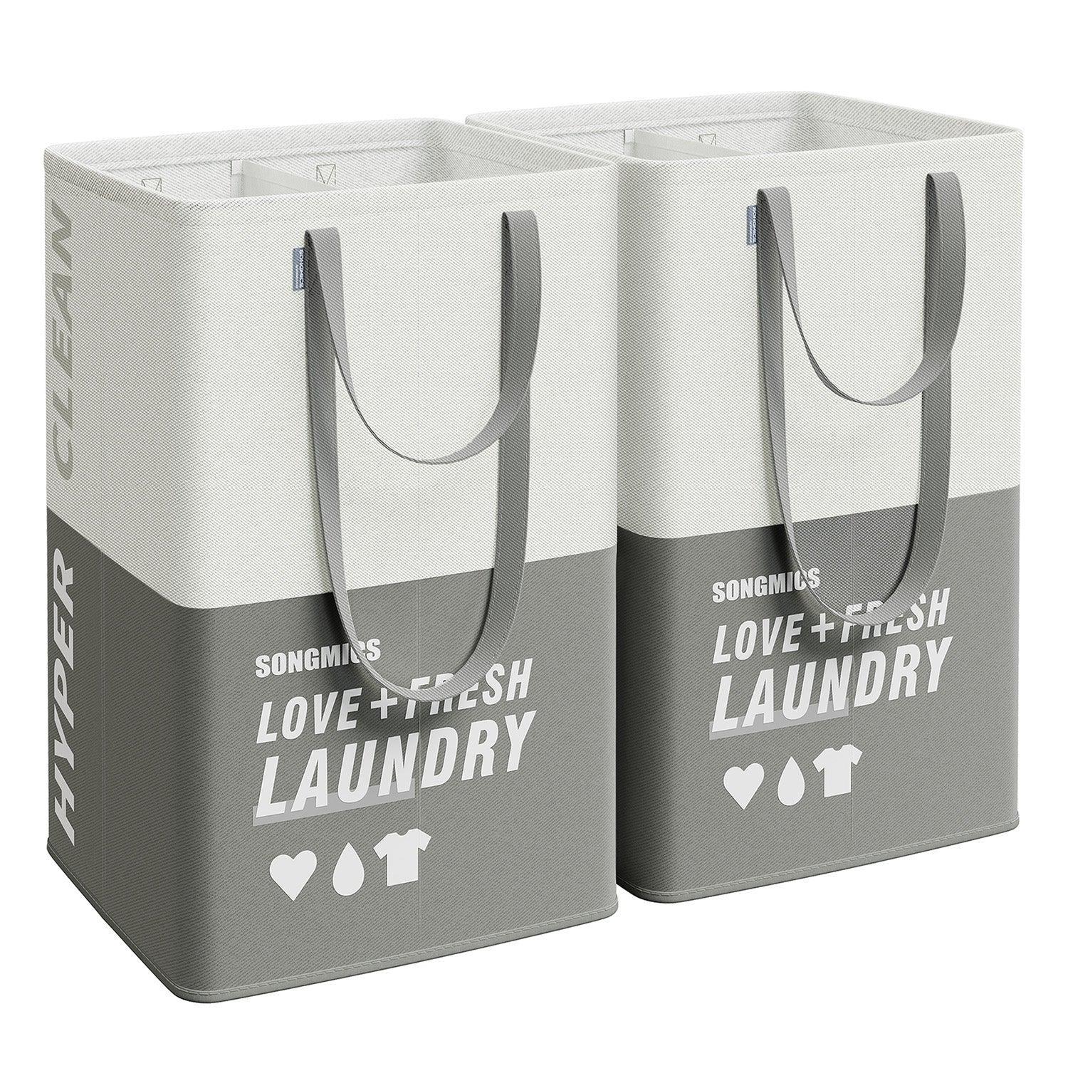 Set of 2 Laundry Baskets Dark Gray FredCo