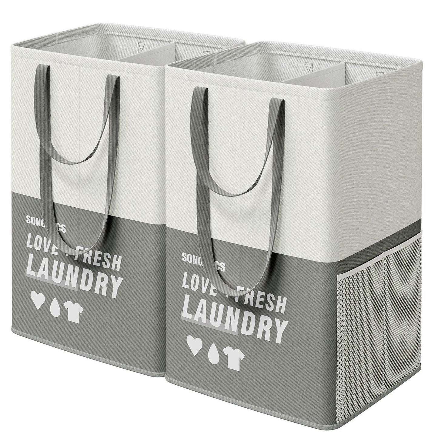Set of 2 Laundry Baskets Dark Gray FredCo