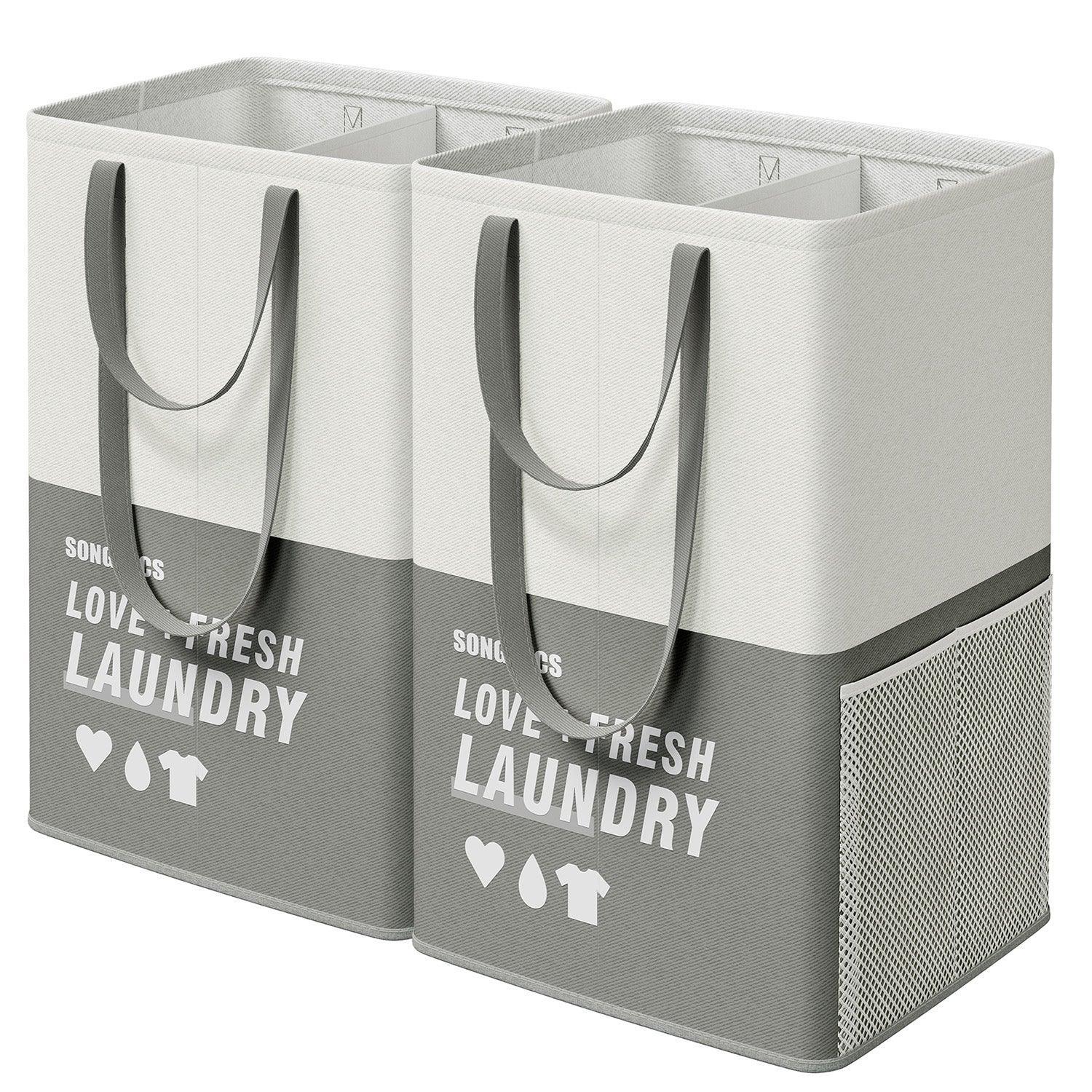 Set of 2 Laundry Baskets Dark Gray FredCo