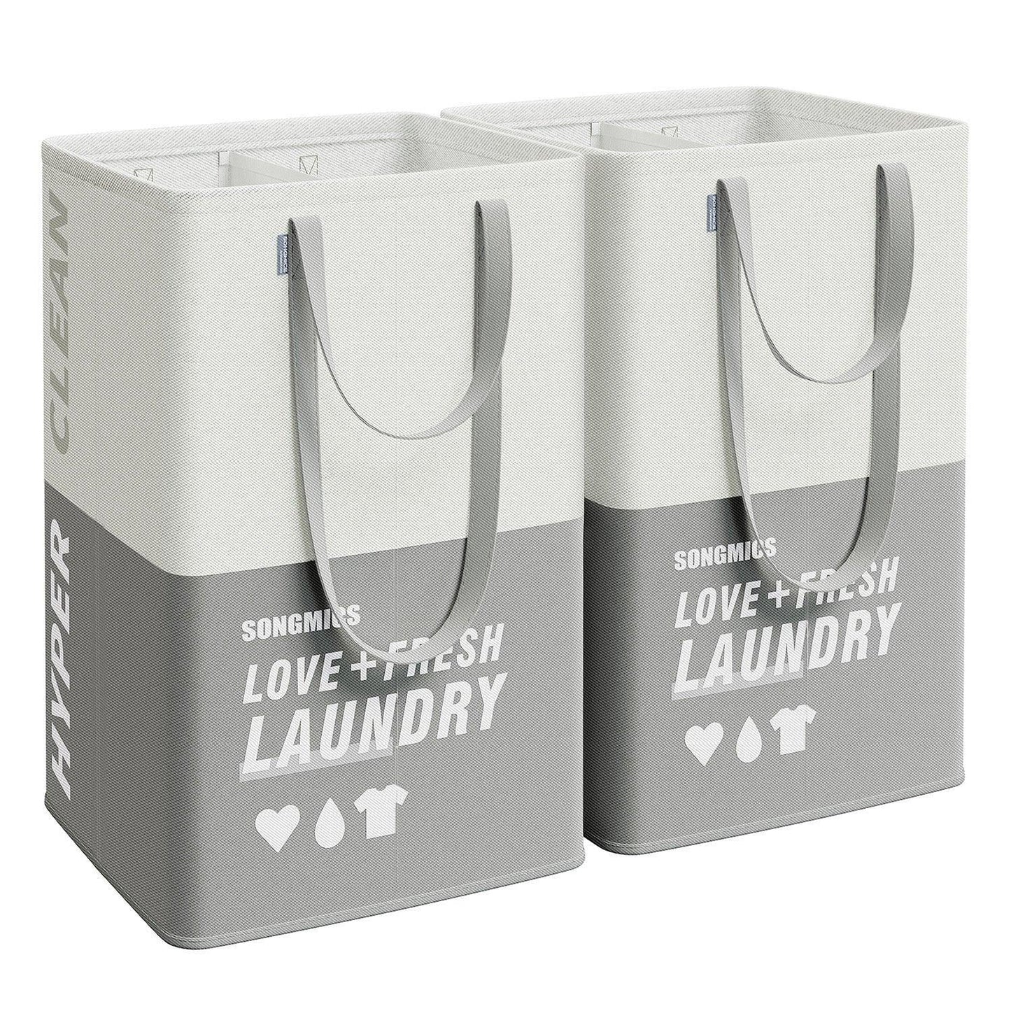 Set of 2 Laundry Baskets Light Gray FredCo