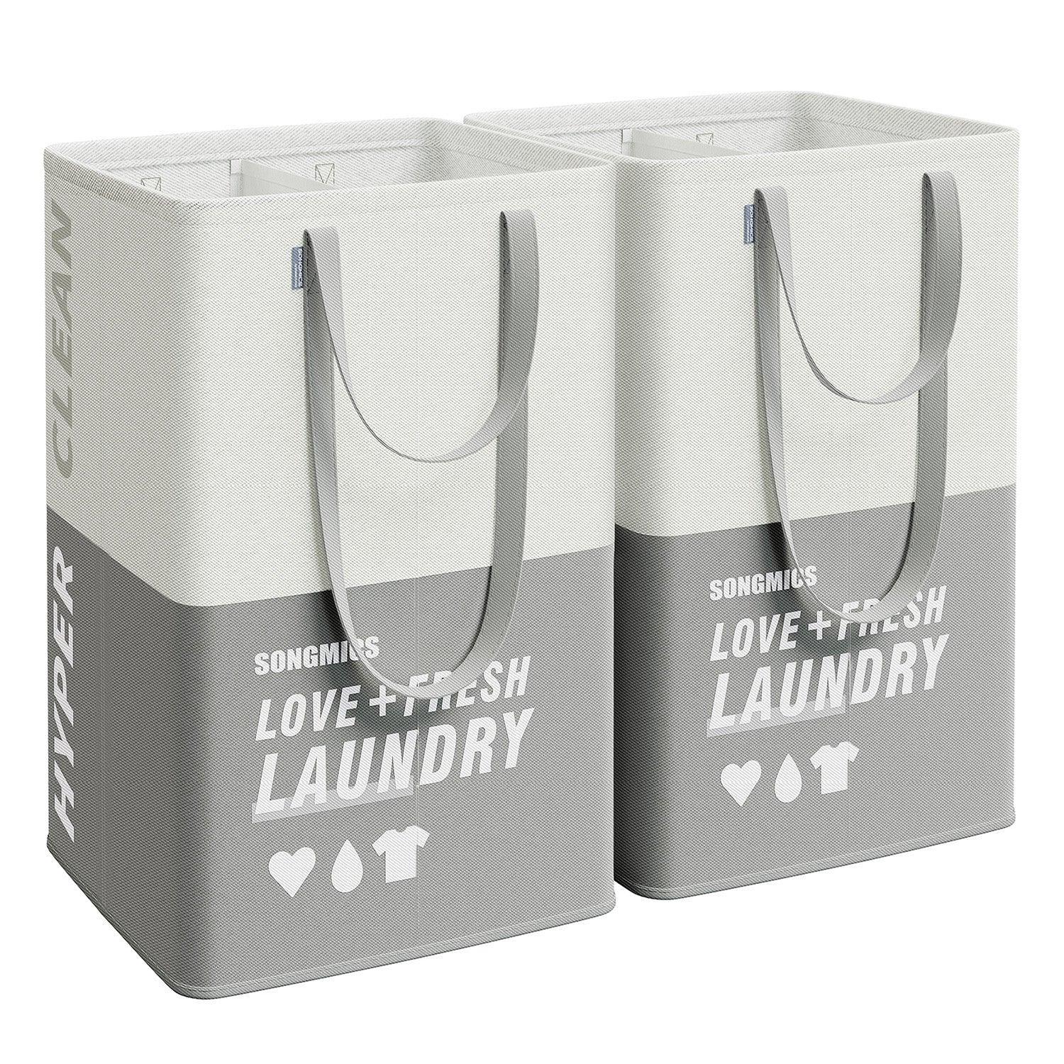 Set of 2 Laundry Baskets Light Gray FredCo