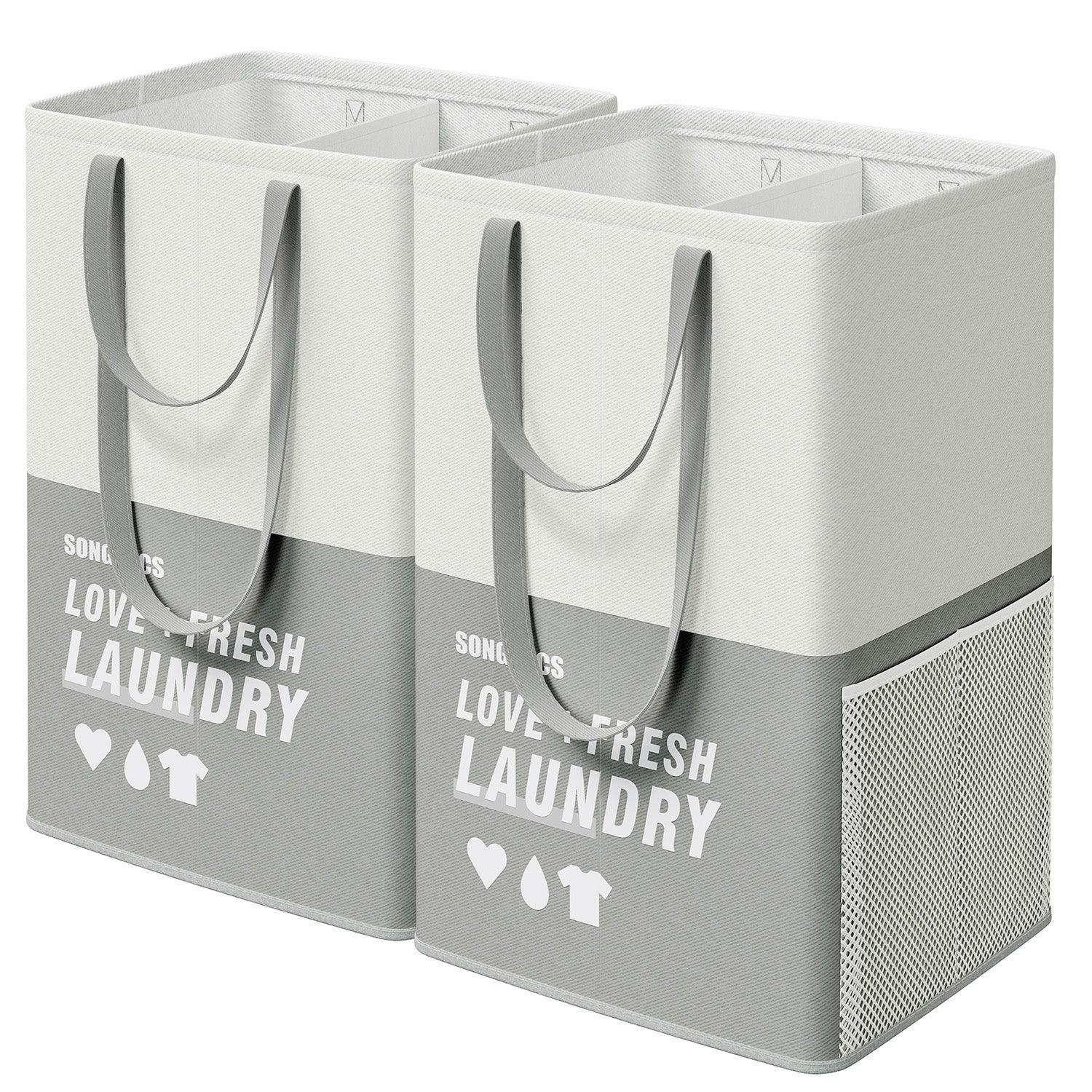 Set of 2 Laundry Baskets Light Gray FredCo