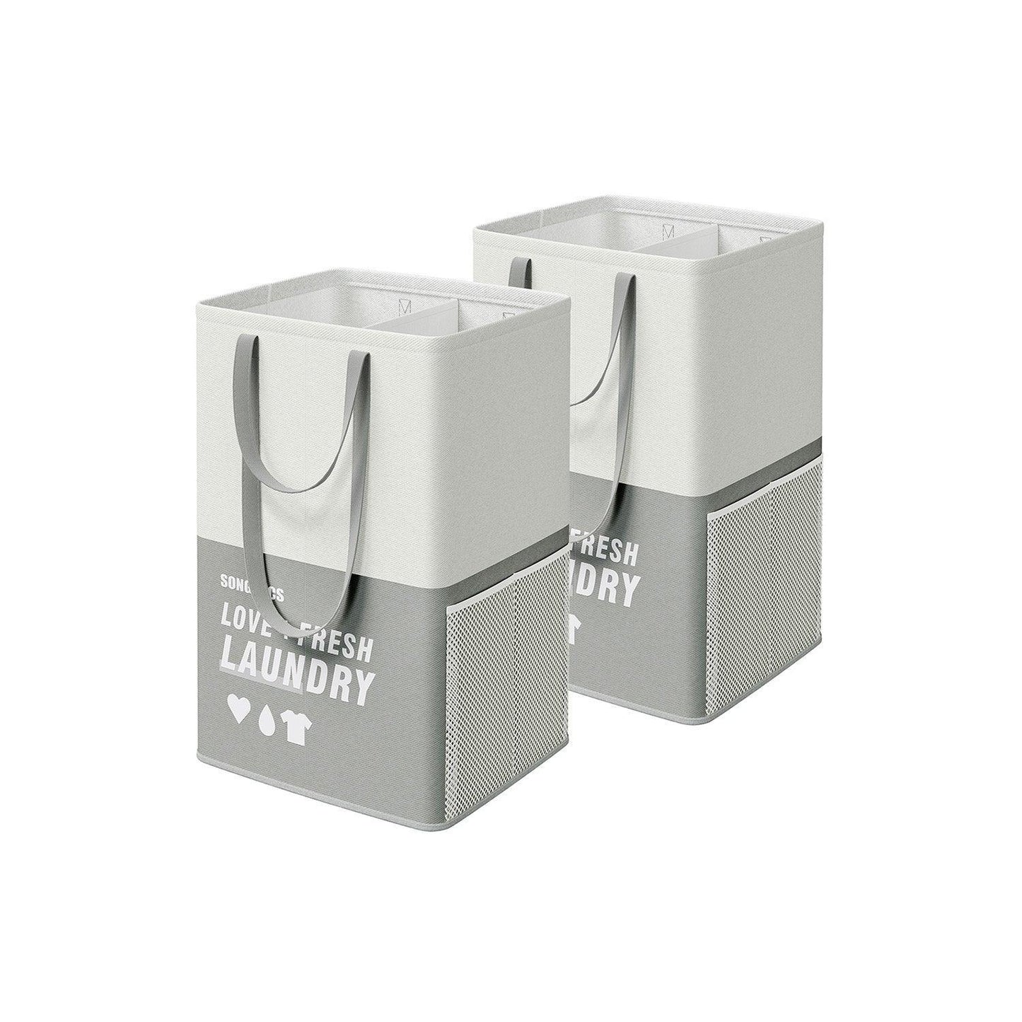 Set of 2 Laundry Baskets Light Gray FredCo