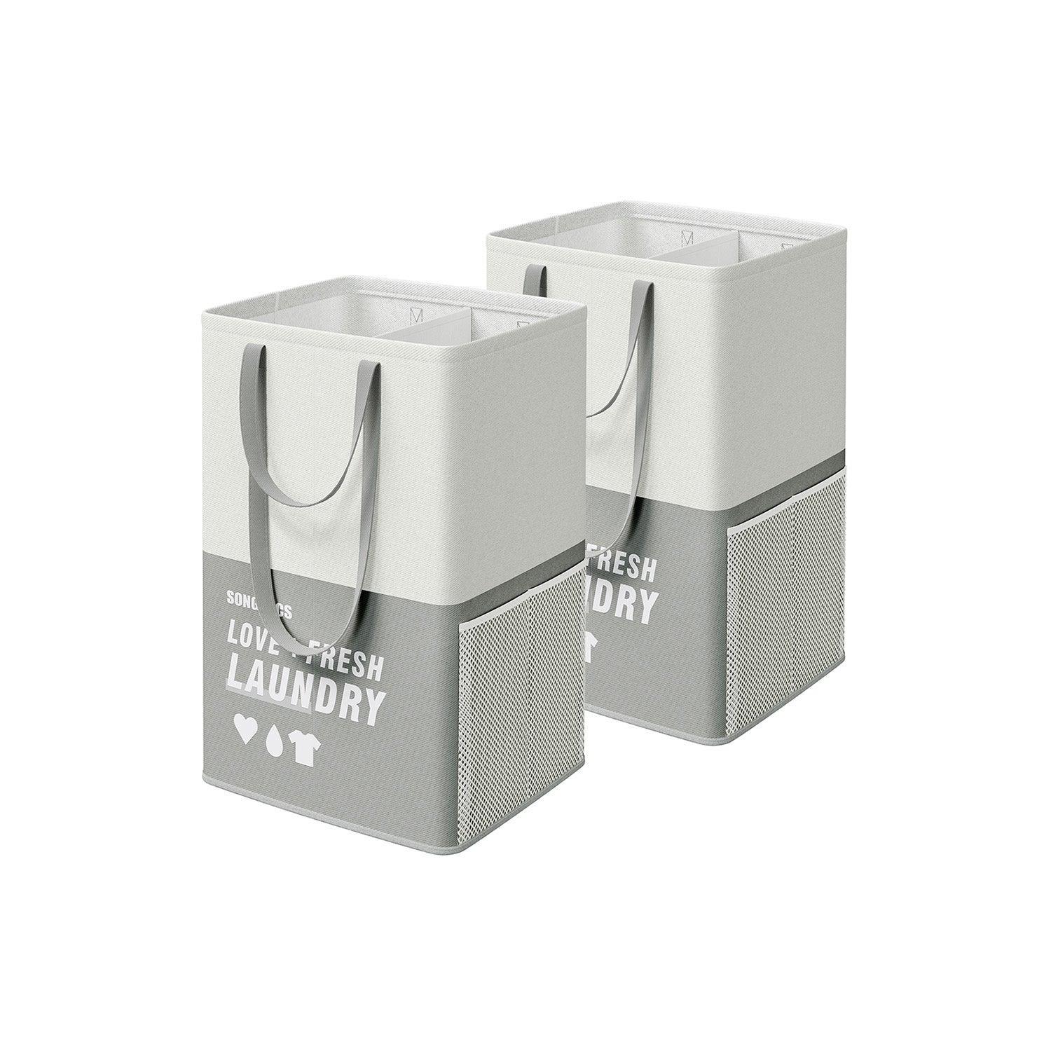 Set of 2 Laundry Baskets Light Gray FredCo