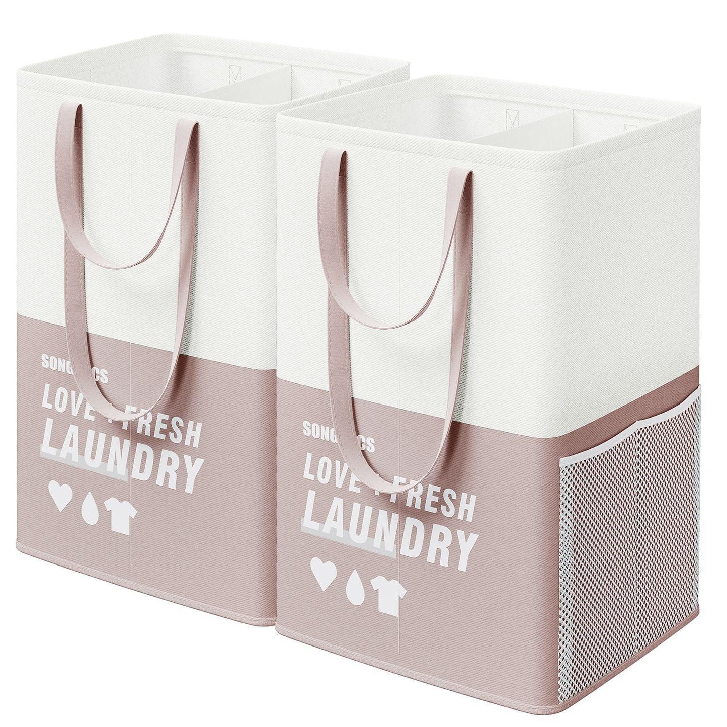 Set of 2 Laundry Baskets Light Pink FredCo