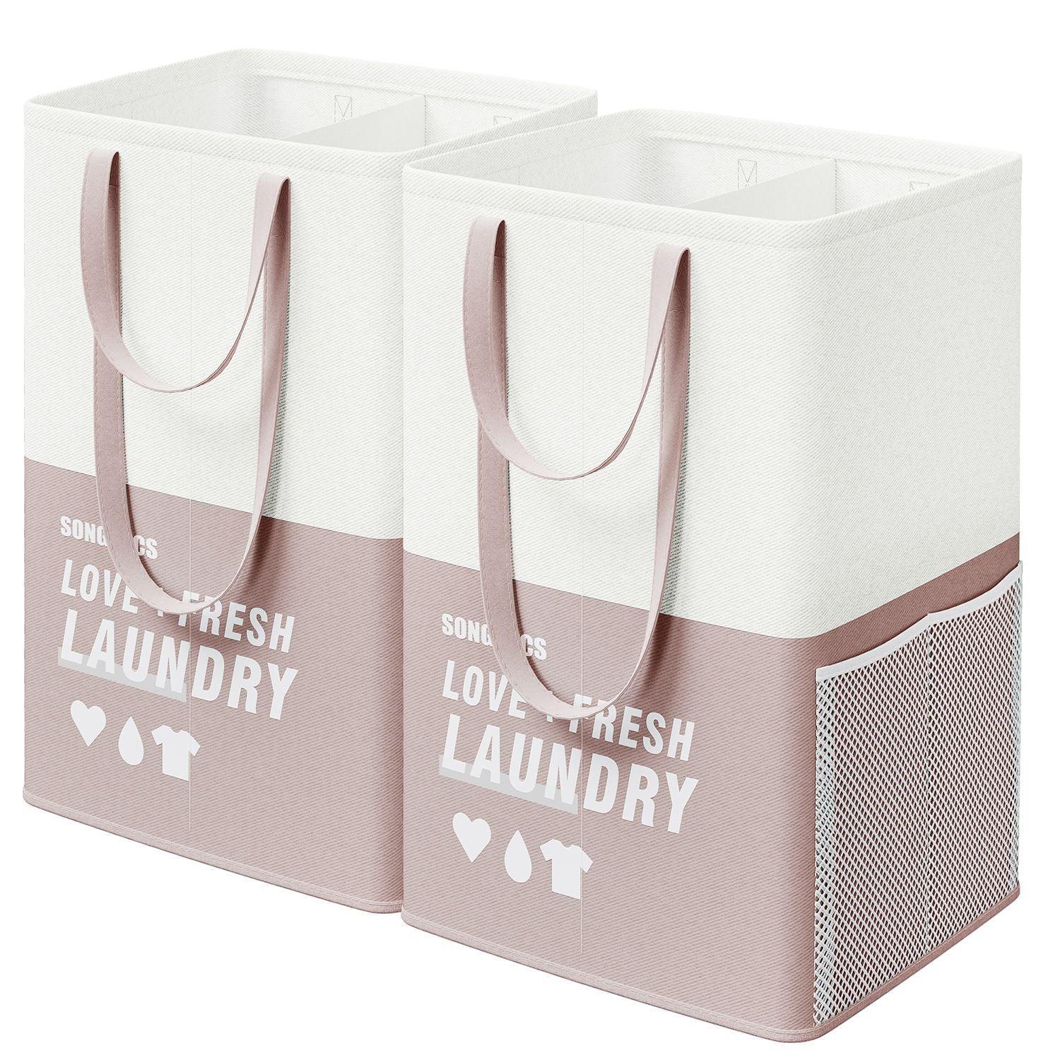 Set of 2 Laundry Baskets Light Pink FredCo