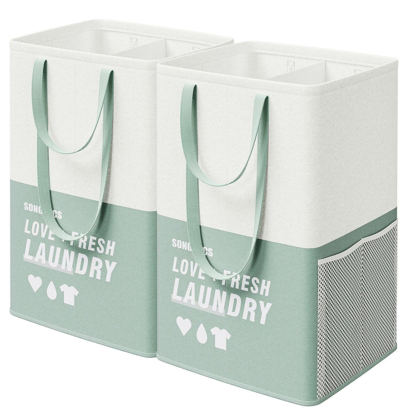Set of 2 Laundry Baskets Mint Green FredCo