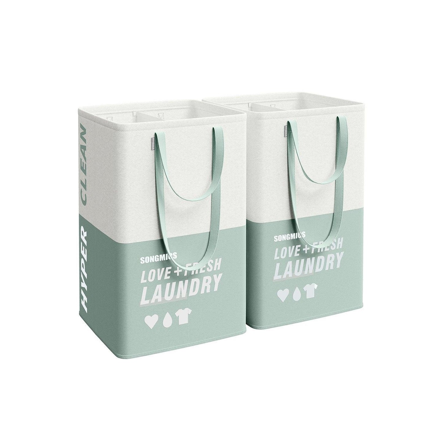 Set of 2 Laundry Baskets Mint Green FredCo