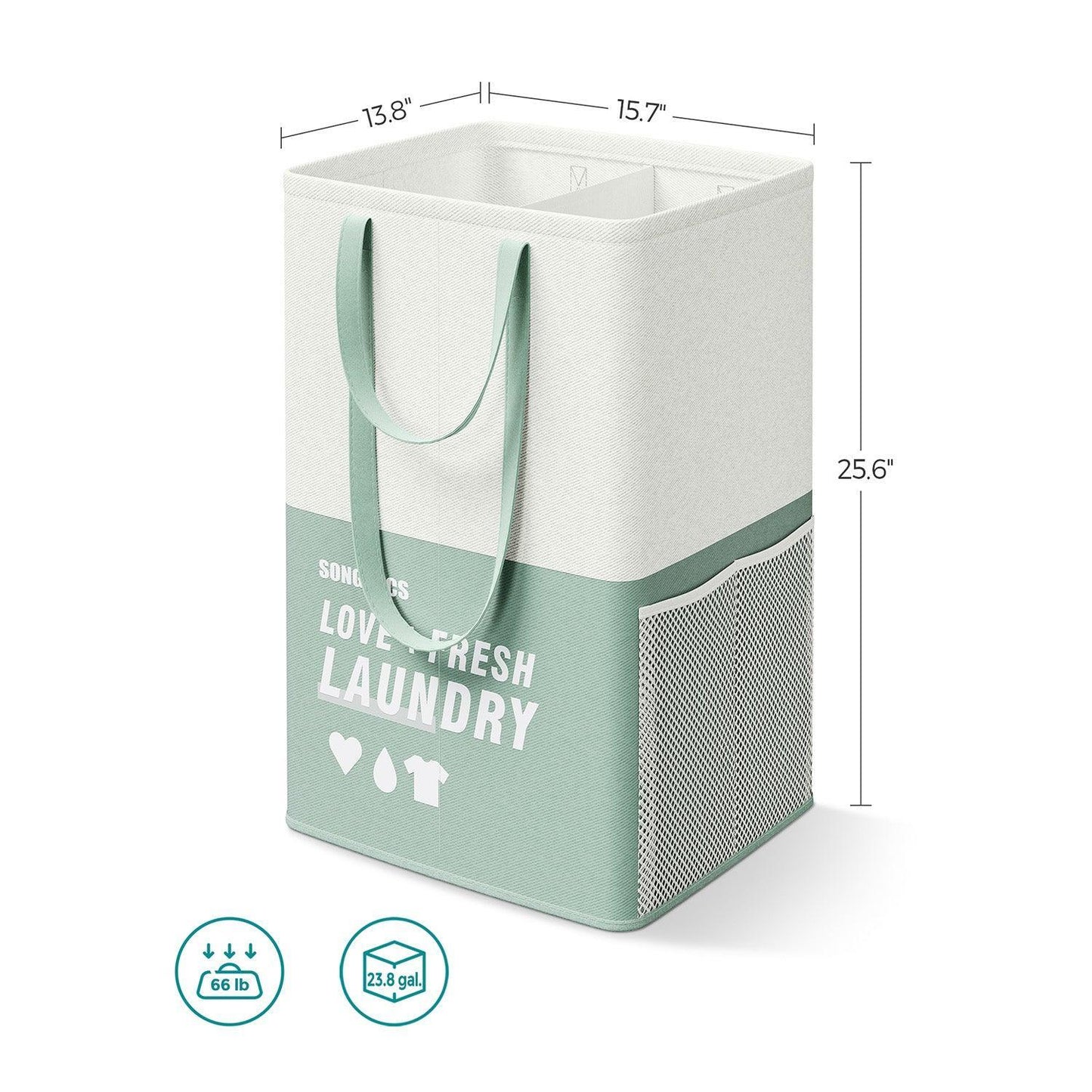 Set of 2 Laundry Baskets Mint Green FredCo