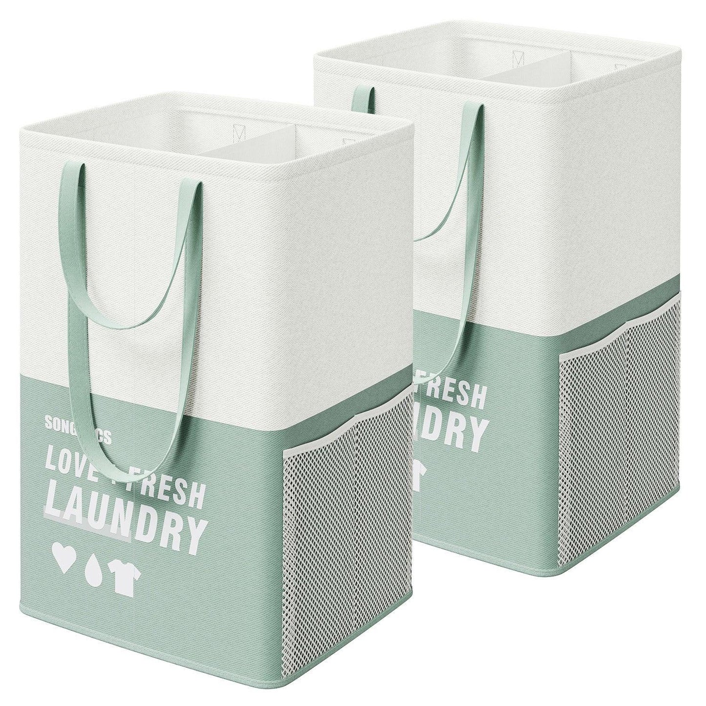 Set of 2 Laundry Baskets Mint Green FredCo