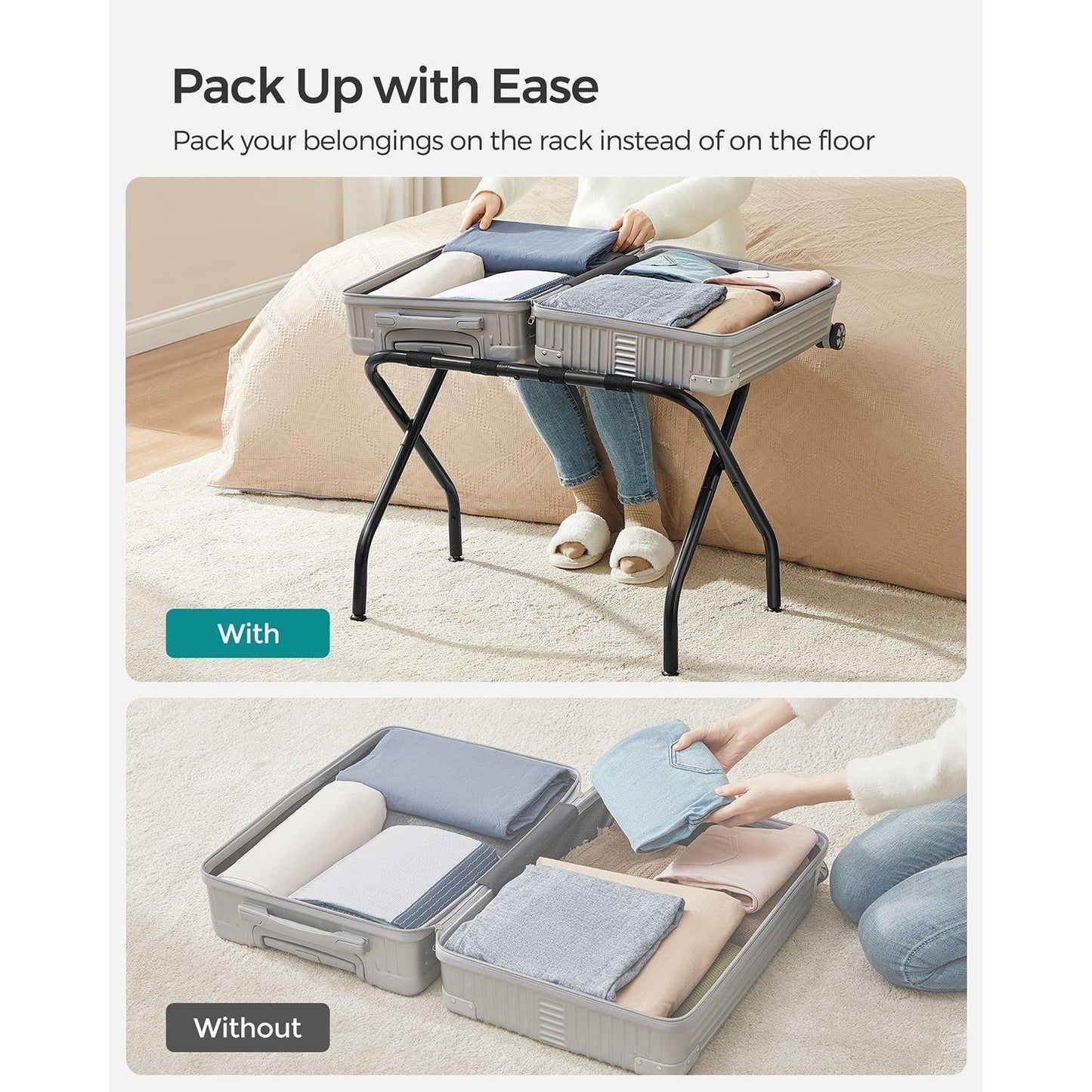 Set of 2 Luggage Rack for Guest Room FredCo