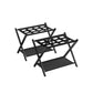 Set of 2 Luggage Racks Black FredCo
