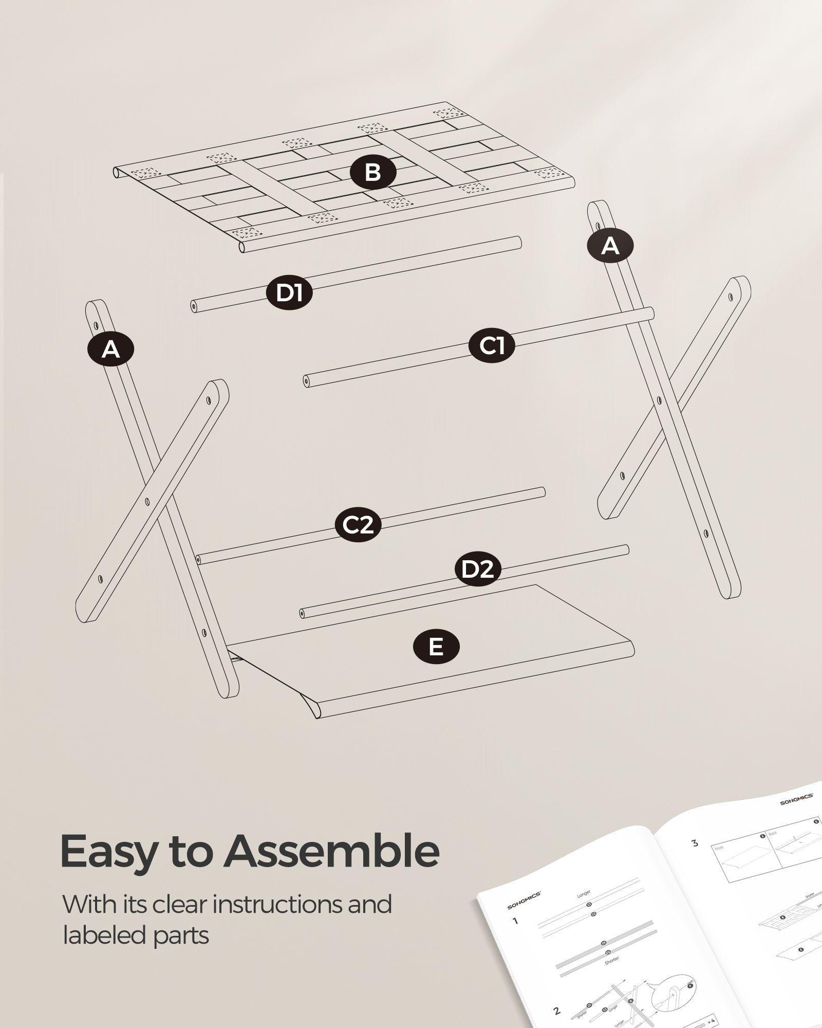 Set of 2 Luggage Racks Black FredCo
