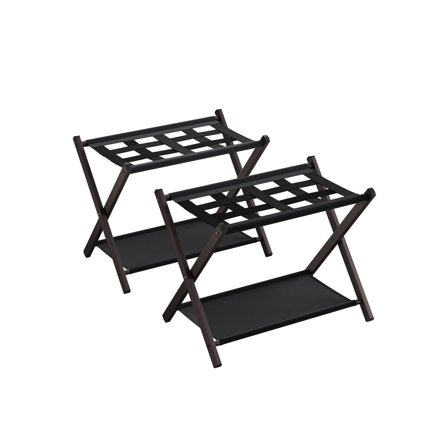 Set of 2 Luggage Racks Chestnut Brown FredCo