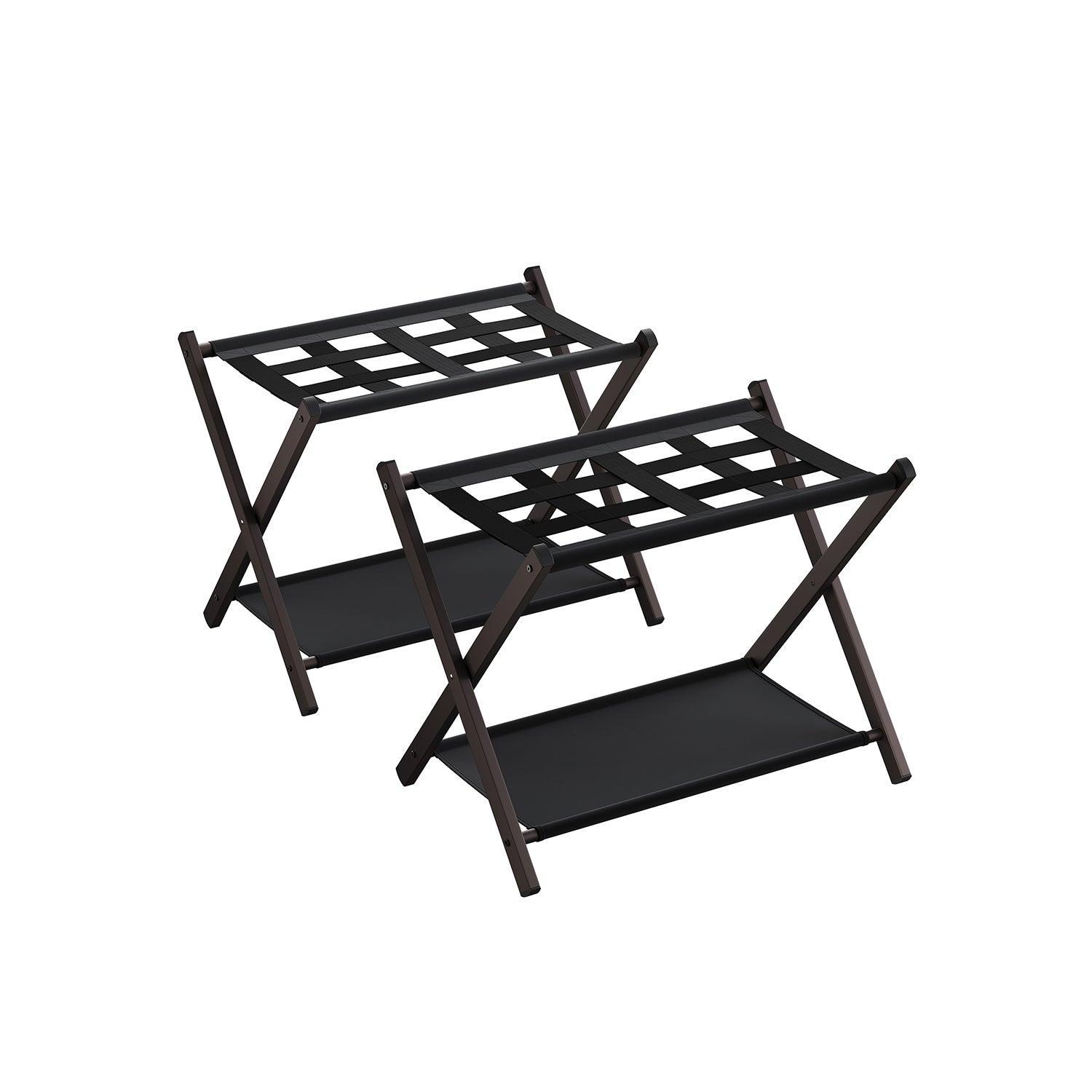 Set of 2 Luggage Racks Chestnut Brown FredCo