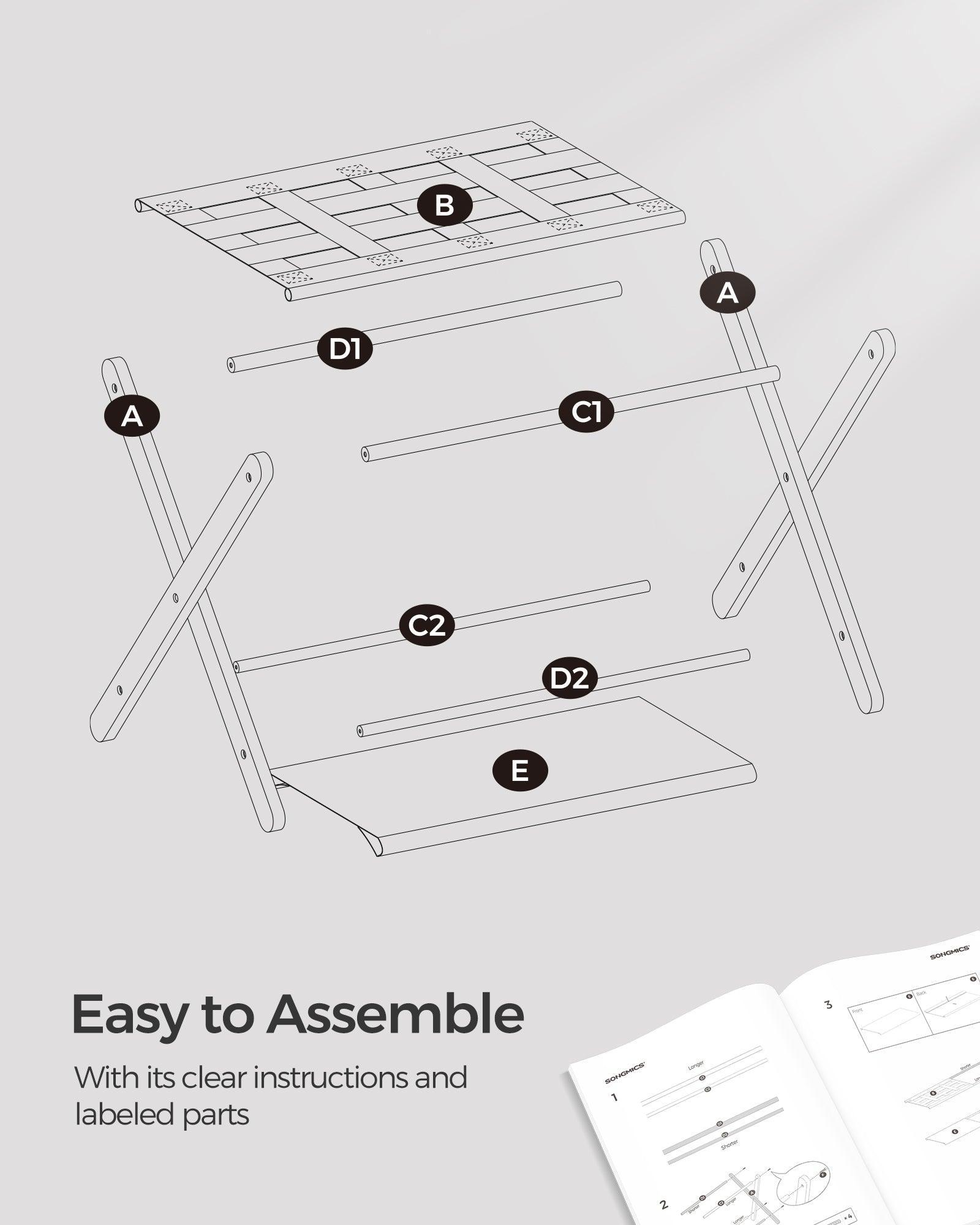 Set of 2 Luggage Racks Chestnut Brown FredCo