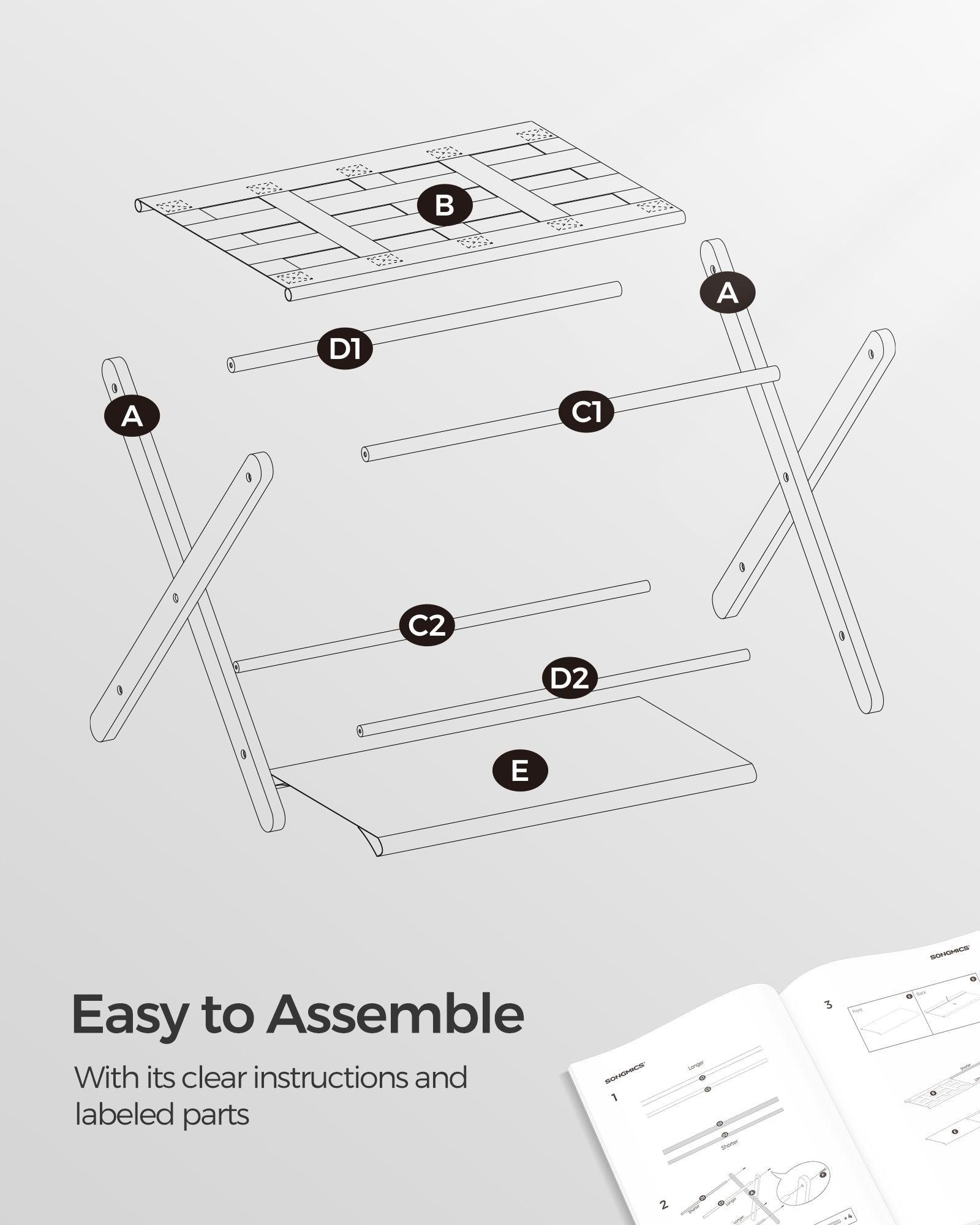 Set of 2 Luggage Racks Dove Gray FredCo
