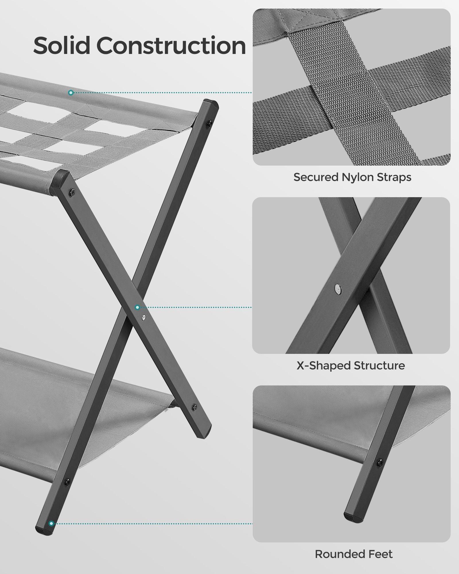 Set of 2 Luggage Racks Dove Gray FredCo