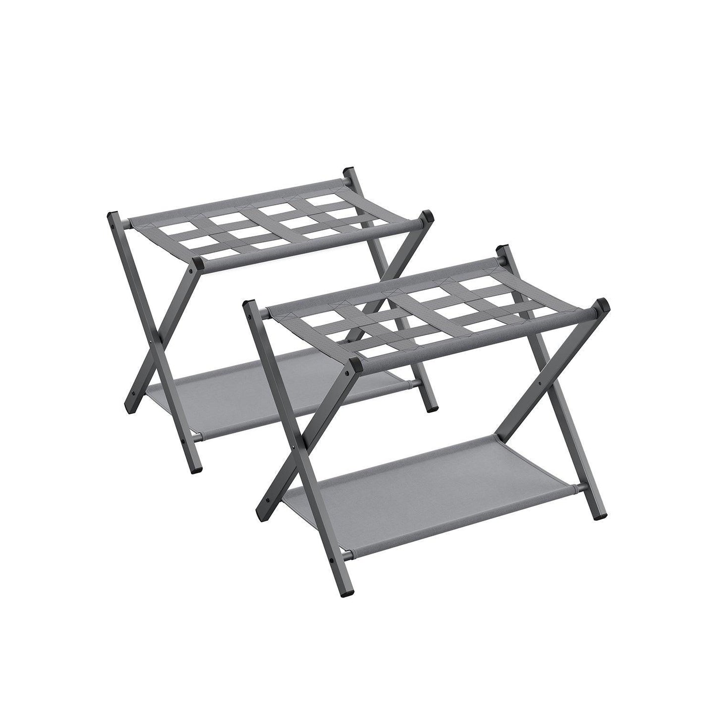 Set of 2 Luggage Racks Dove Gray FredCo