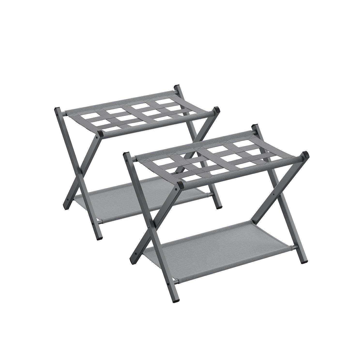 Set of 2 Luggage Racks Dove Gray FredCo