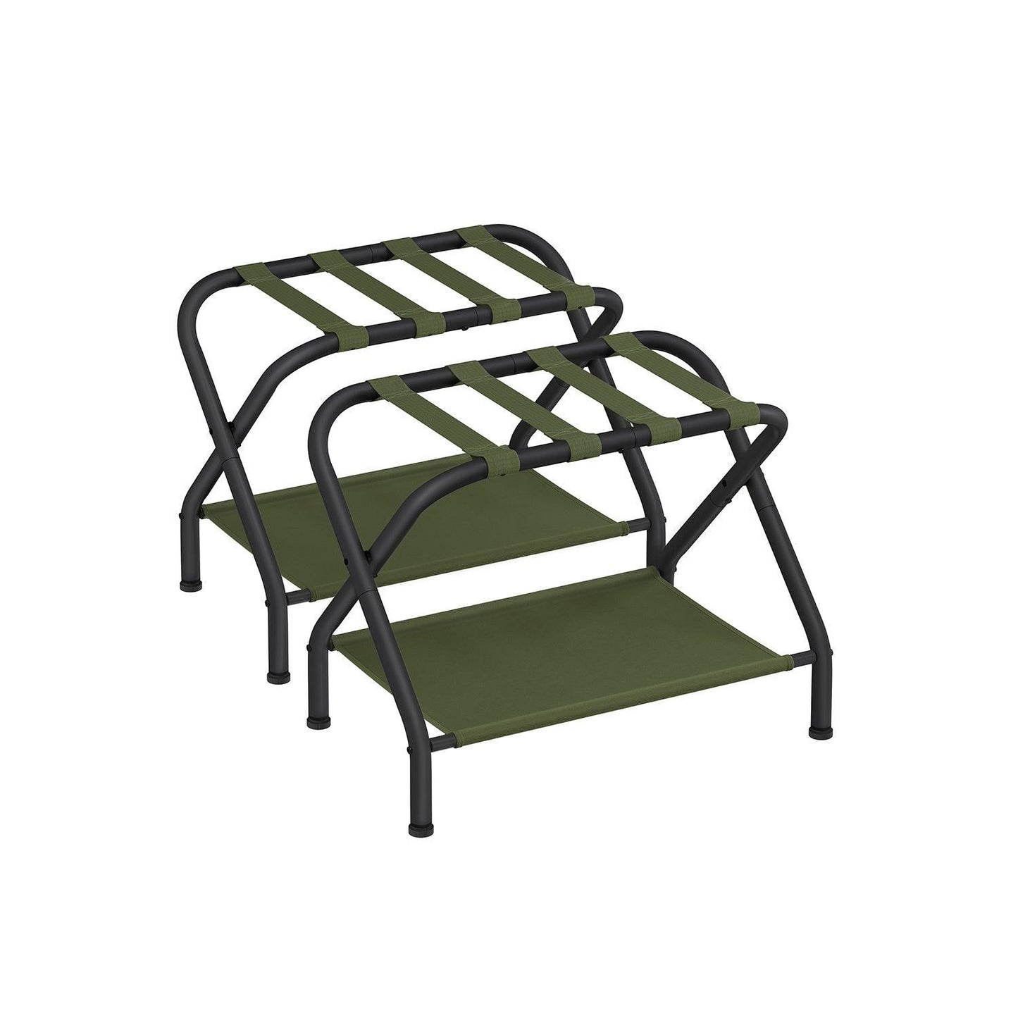 Set of 2 Luggage Racks Forest Green and Black FredCo