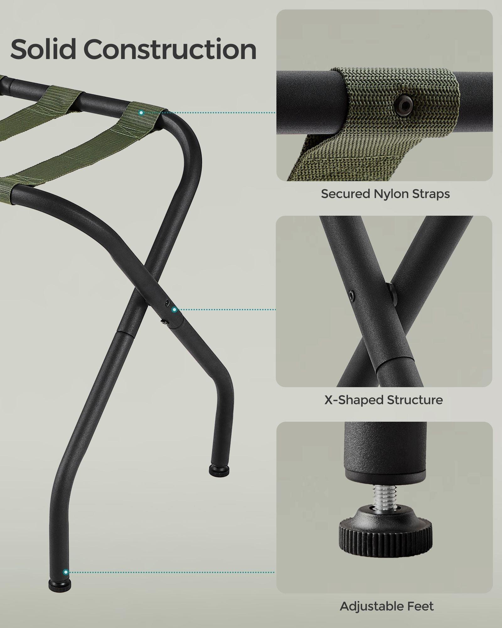 Set of 2 Luggage Racks Forest Green/Black FredCo