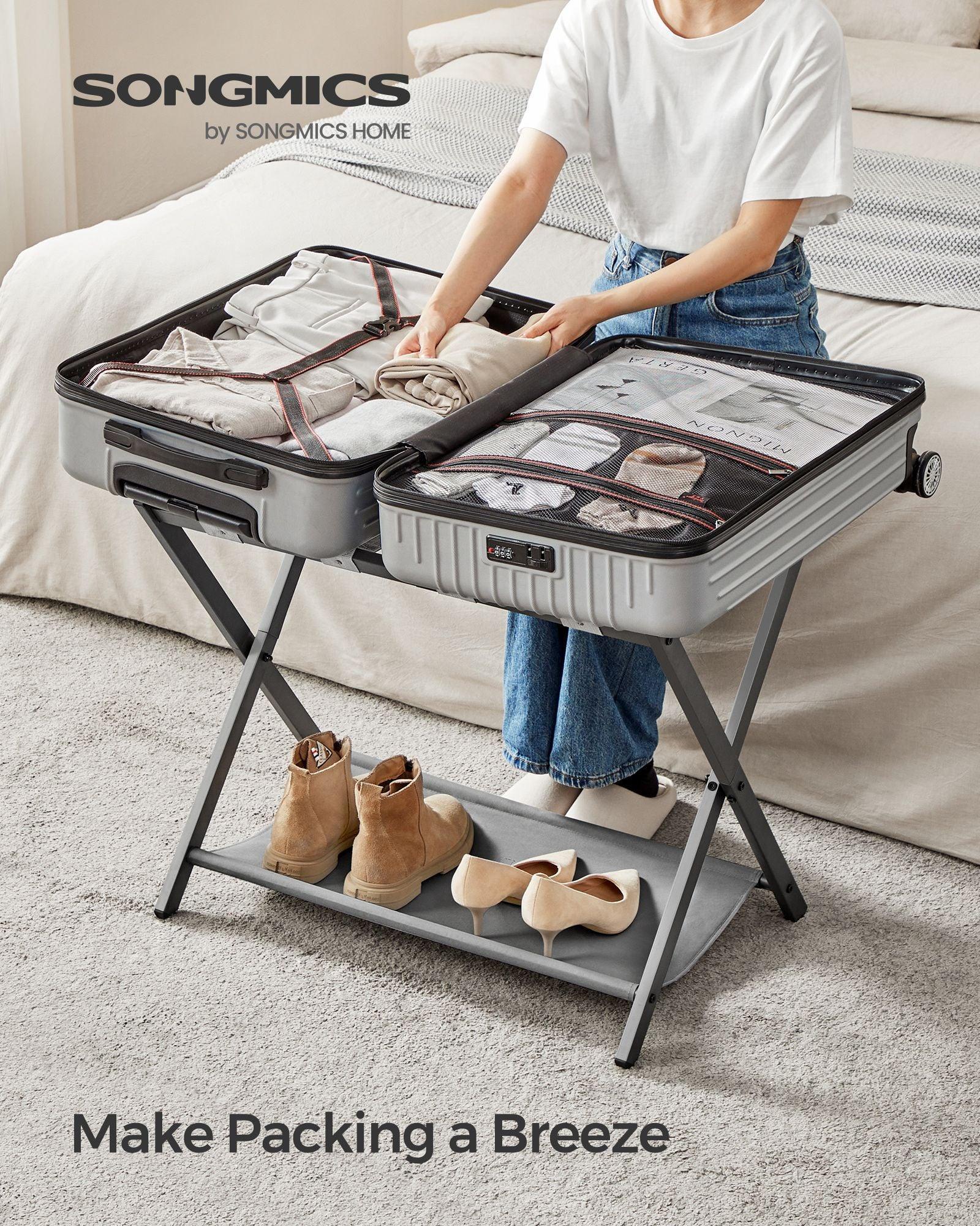 Set of 2 Luggage Racks Slate Gray FredCo